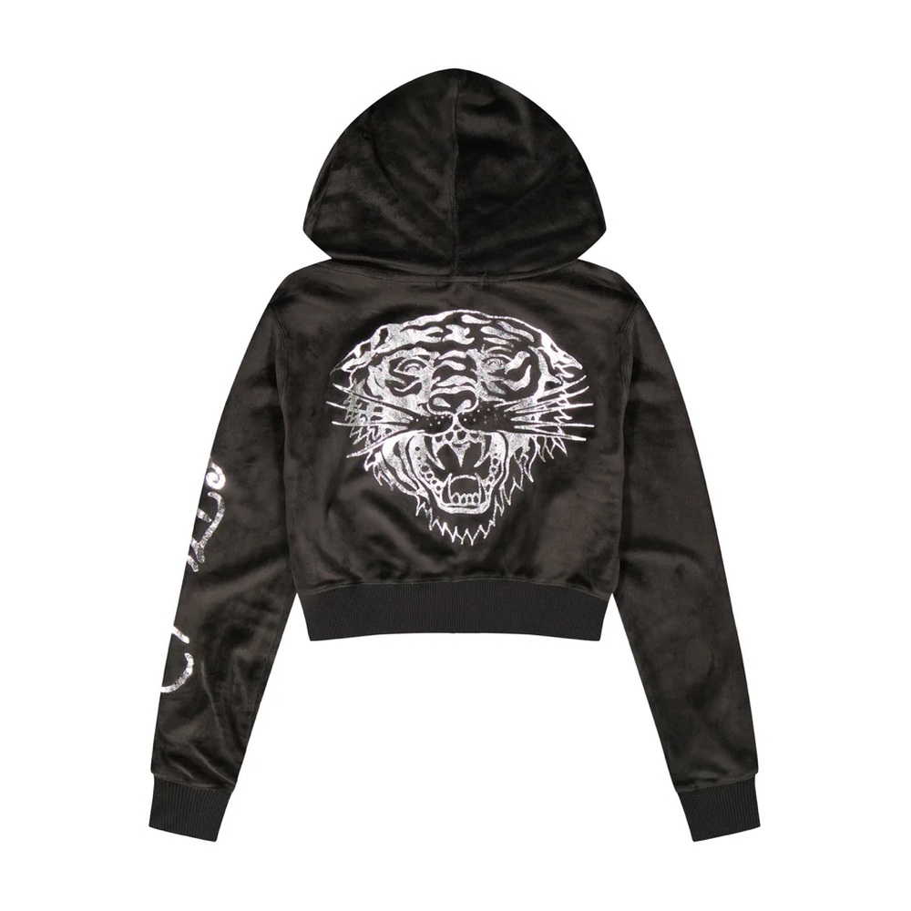 ed hardy hoodie Black Hoodie with Tiger Design